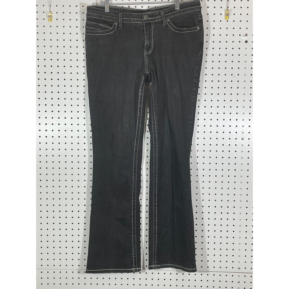 a.n.a A New Approach Womens Black Bootcut Jeans Contrast Stitch Size 12